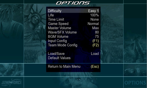 Jump Force Mugen V1 Screenpack 3